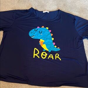Blue Dinosaur Graphic T-Shirt